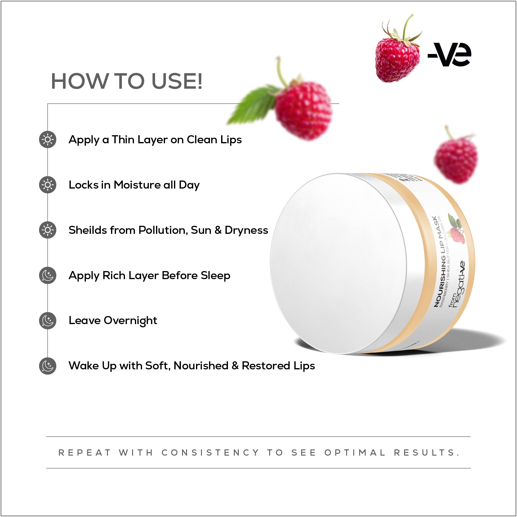 Nourishing Lip Mask with Raspberry, Shea Butter & Jojoba Oil